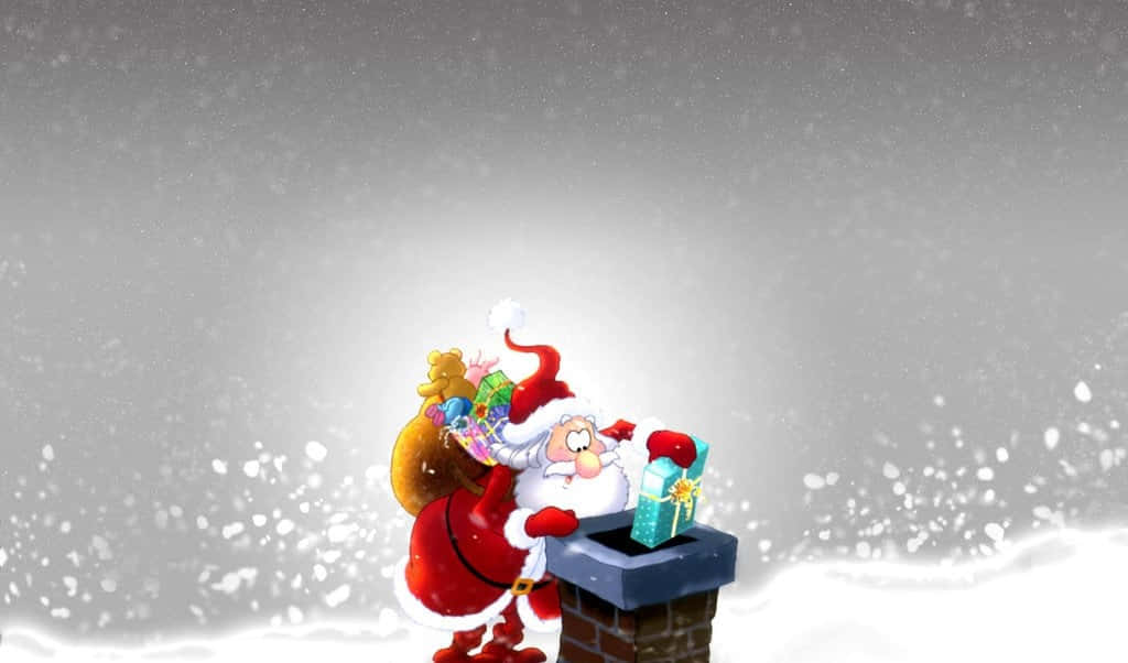 Santa Mcheshi Mwenye Miwani ya Jua Kwenye Fukwe za Tropiki Picha ya Ukuta