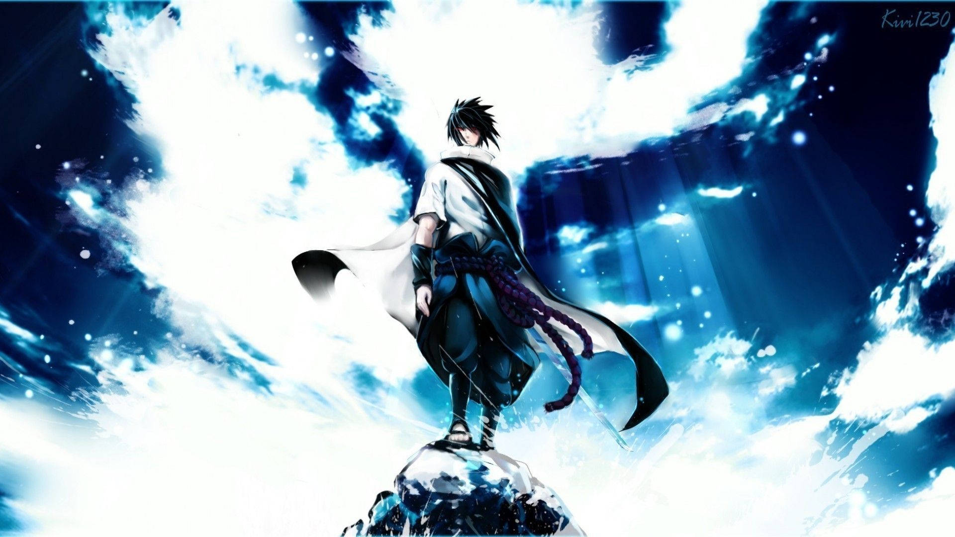 Sasuke anafungua Chidori ya Umeme Picha ya Ukuta