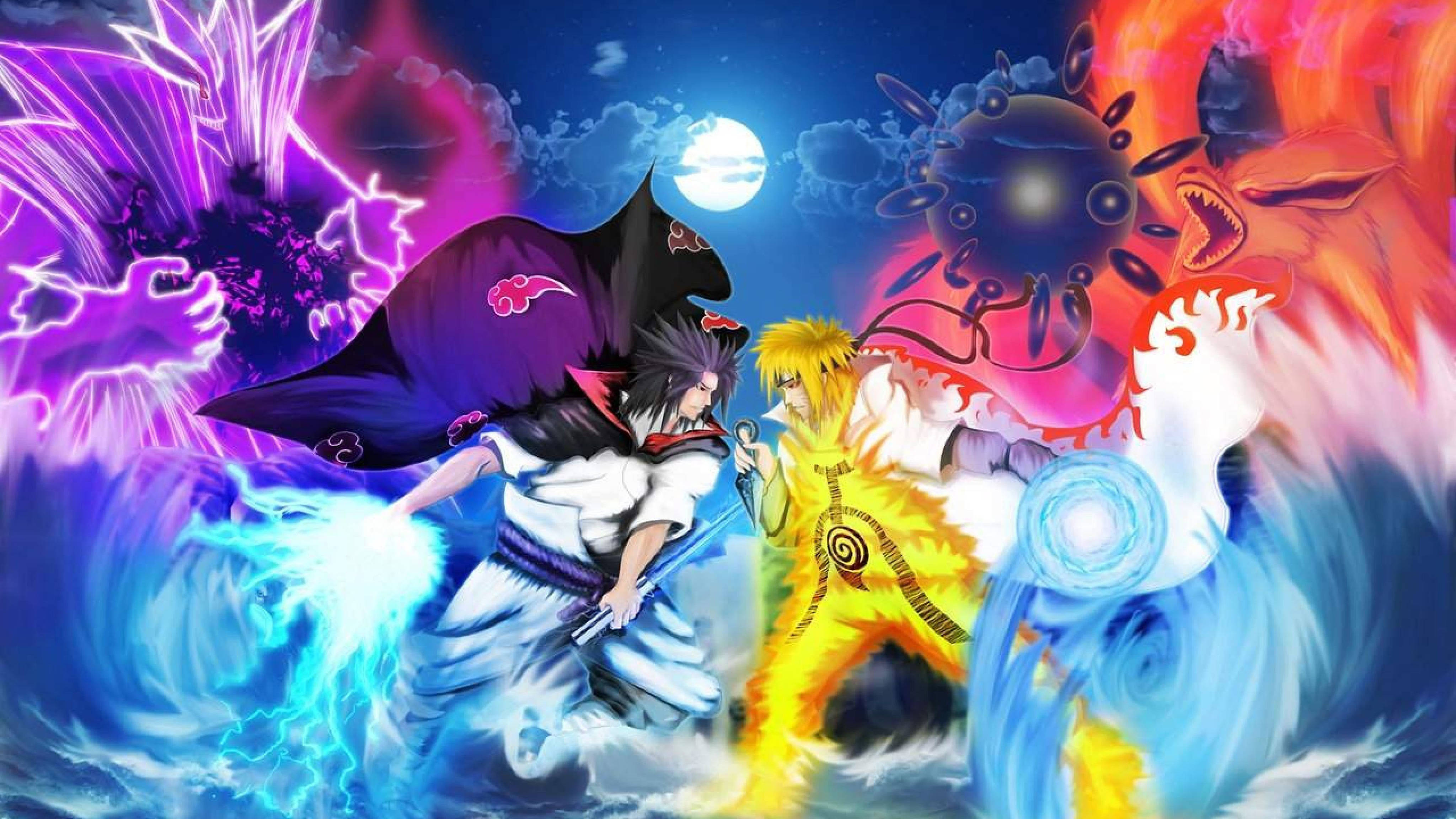 Sasuke dhidi ya Naruto 4K Picha ya Ukuta