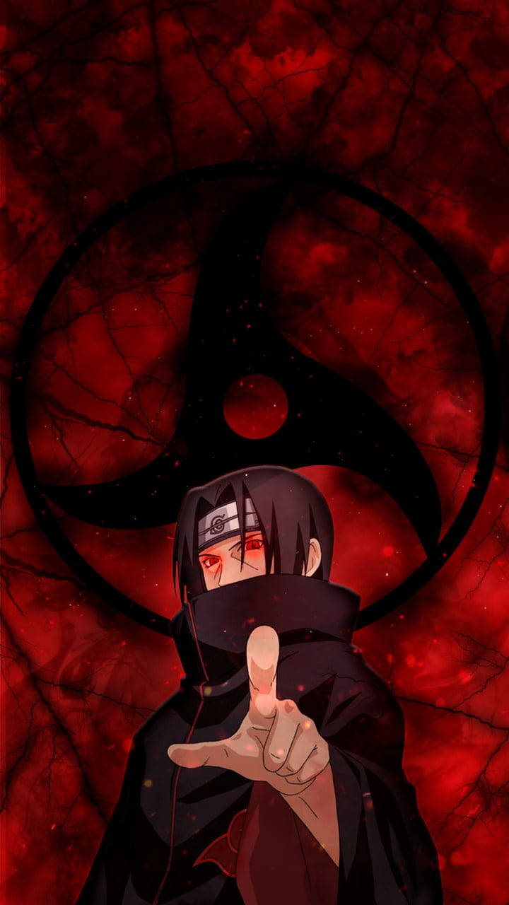 Sasuke Mrembo katika Dhahania Nyekundu Picha ya Ukuta