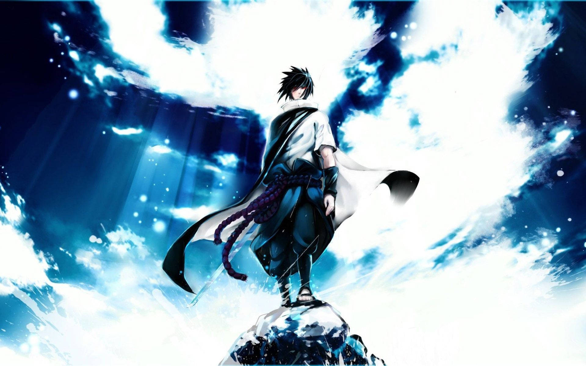 Sasuke Uchiha akifanya kazi Picha ya Ukuta