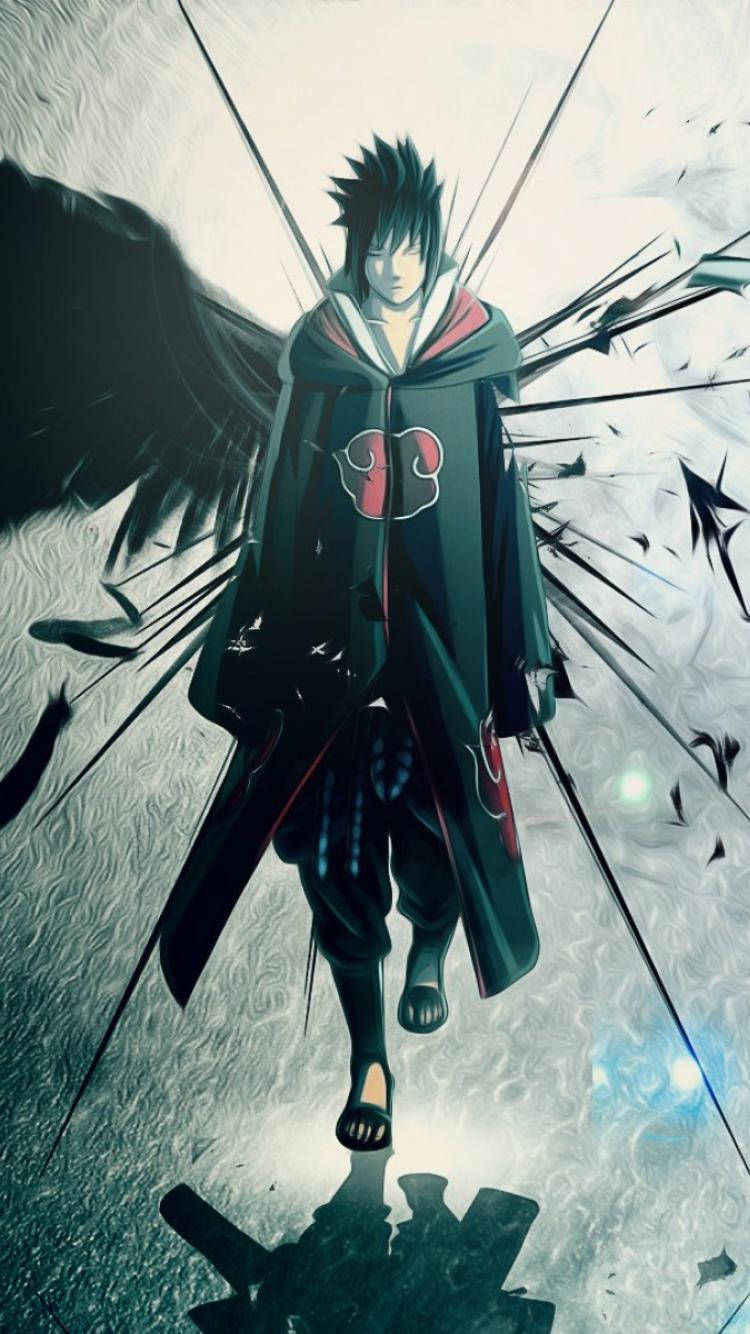 Sasuke Uchiha Amevaa Vazi la Akatsuki Picha ya Ukuta