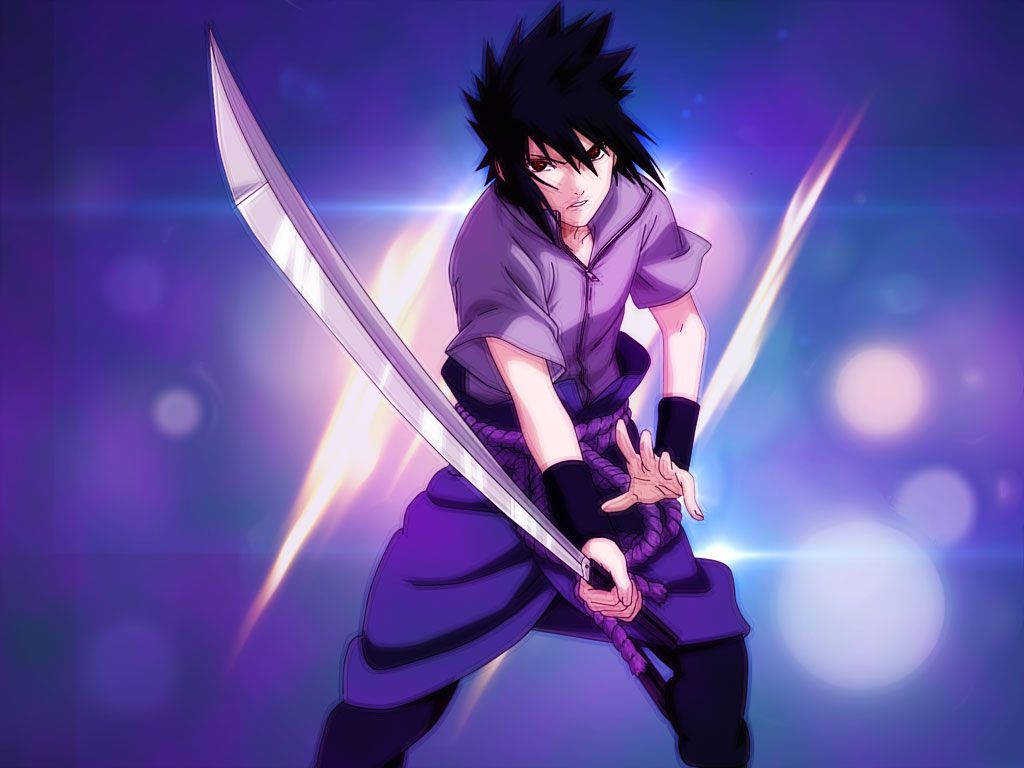 Sasuke Uchiha Anatumia Upanga wa Kusanagi Picha ya Ukuta