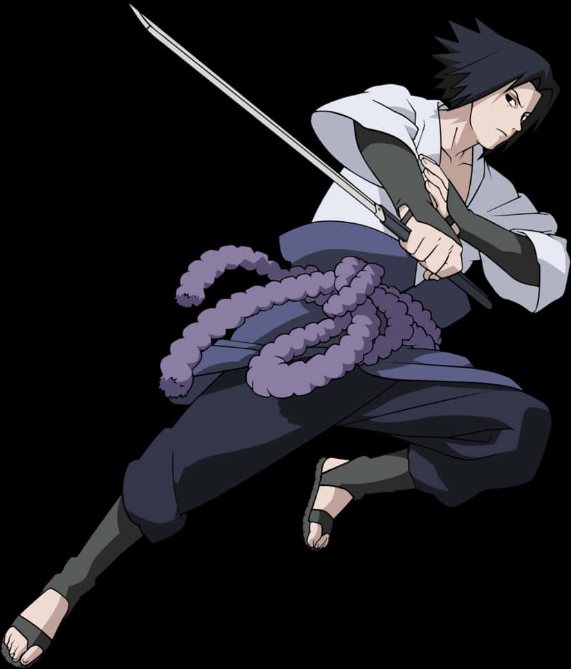 Sasuke Uchiha - Mkao wa Hatua Picha ya Ukuta