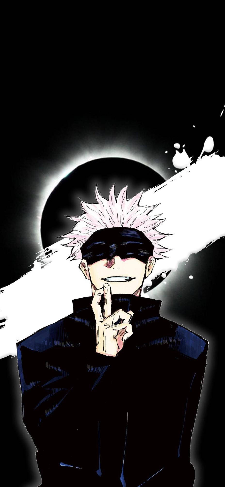 Satoru Gojo Mwezi Fanart Iliyoundwa Kwa Umaridadi - Picha ya Simu ya Jujutsu Kaisen Picha ya Ukuta