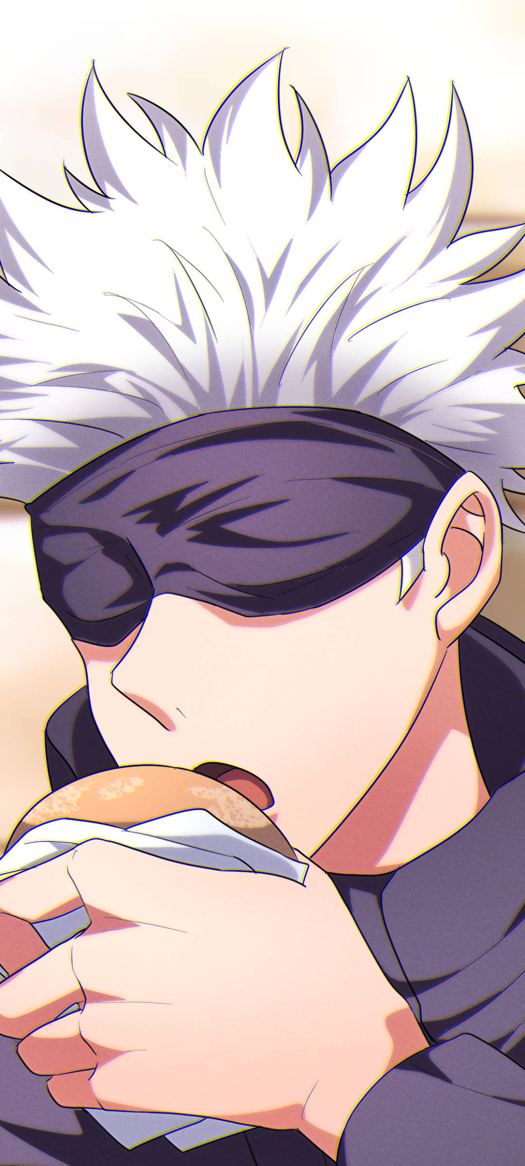 Satoru Gojo Mzuri Anachoma Jujutsu Kaisen Simu Picha ya Ukuta