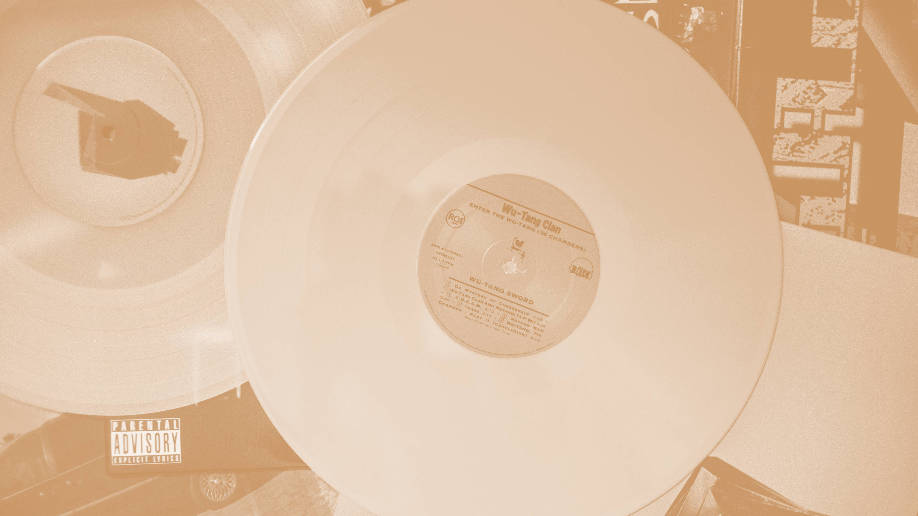Sauti za Vinyl Aesthetic ya Cream Picha ya Ukuta