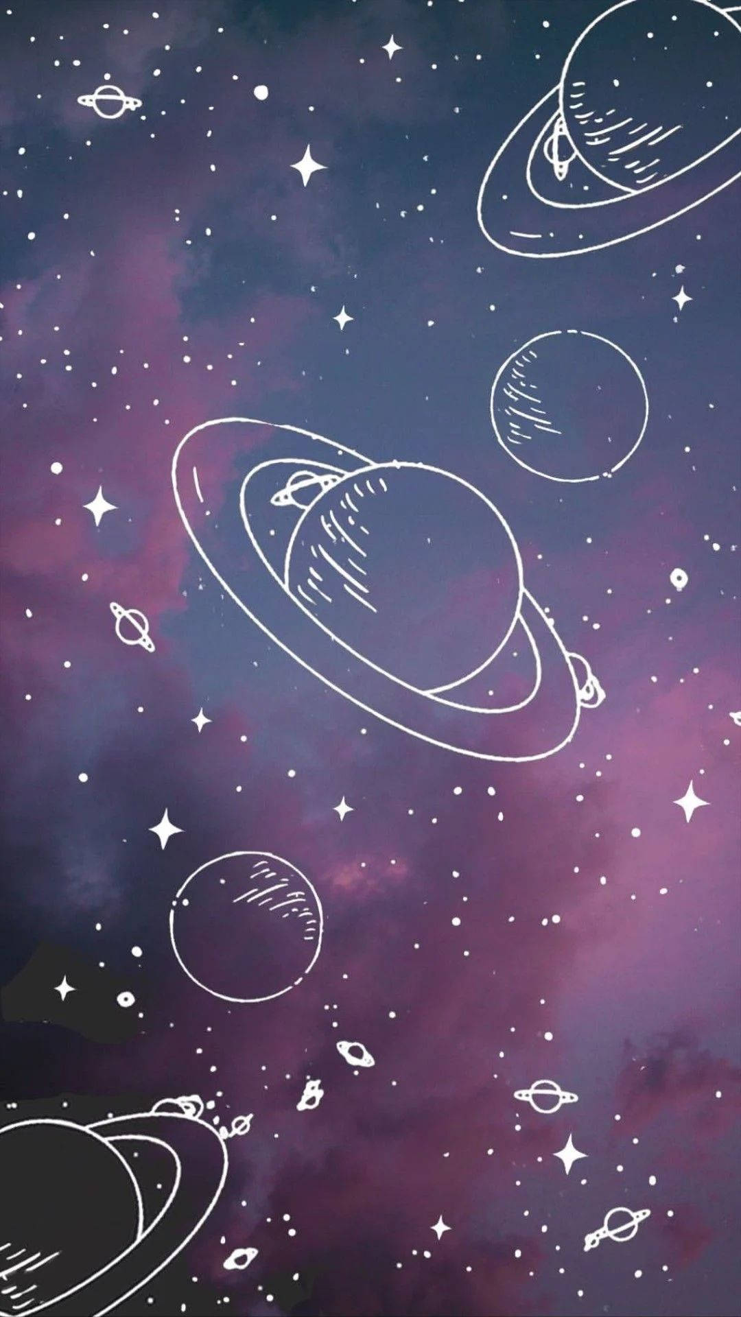 Sayari za Saturn Galaxy ya Kupendeza Picha ya Ukuta