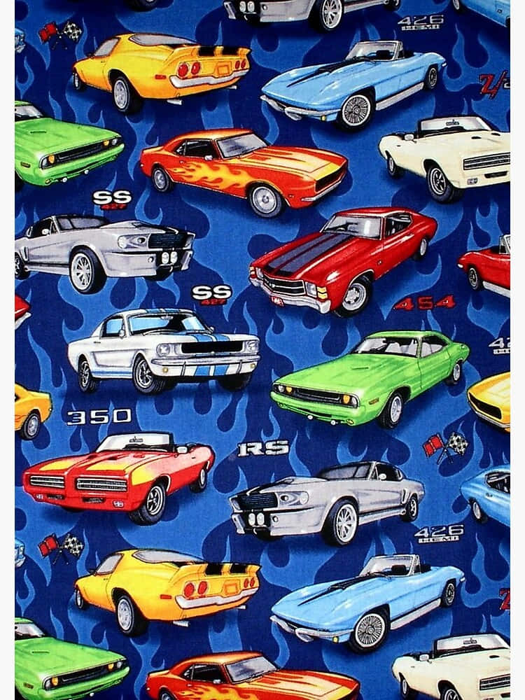 Seamless Car Pattern Wallpaper Picha ya Ukuta