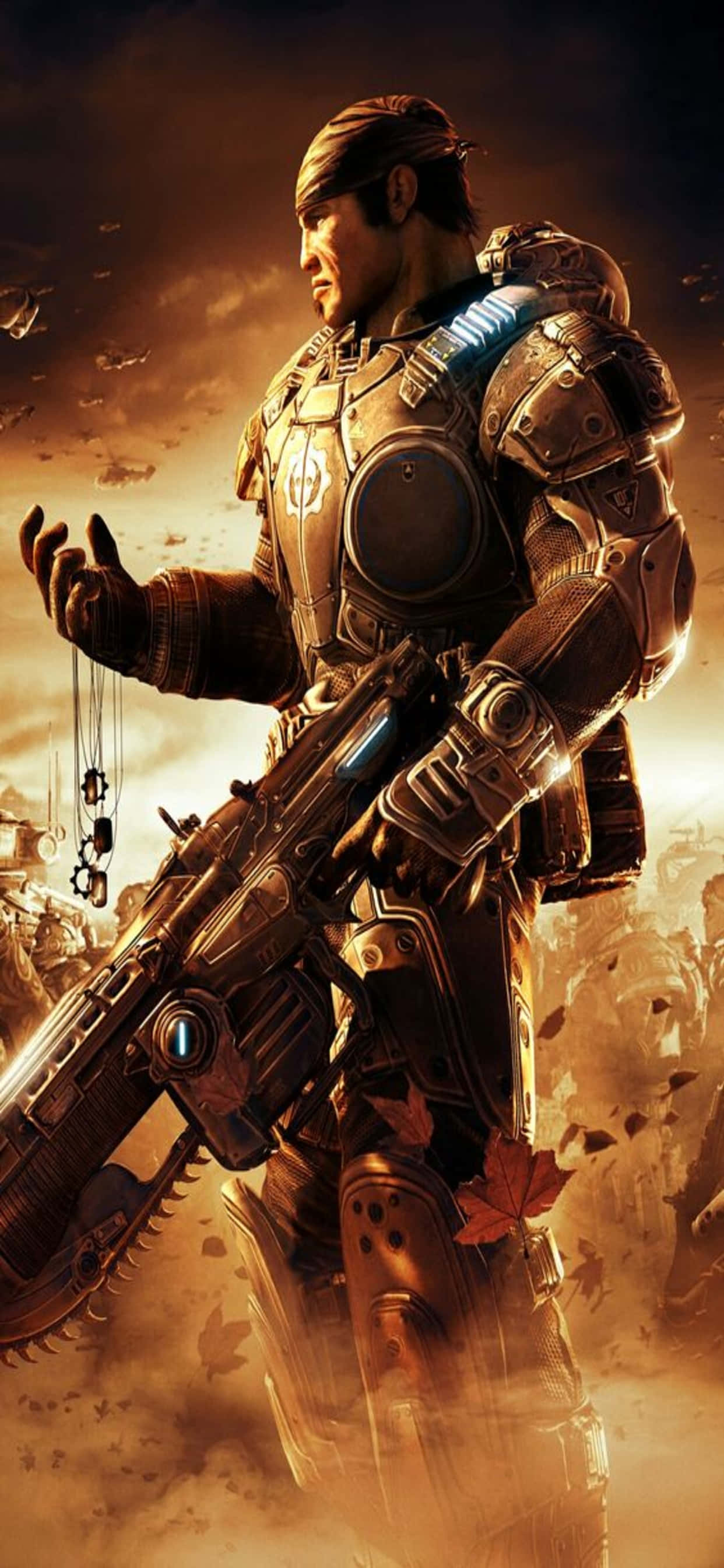 Sepia Marcus iPhone XS Max Gears Of War 5 Background Picha ya Ukuta