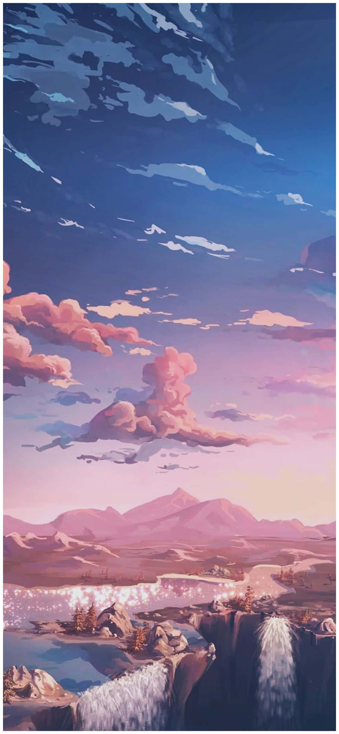 Serene Anime Scenery Picha ya Ukuta