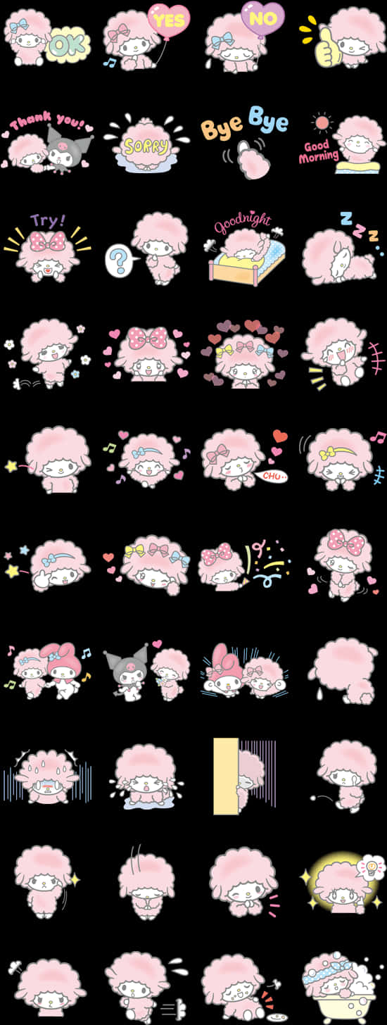 Seti ya Vibandiko vya Maneno ya My Melody Picha ya Ukuta