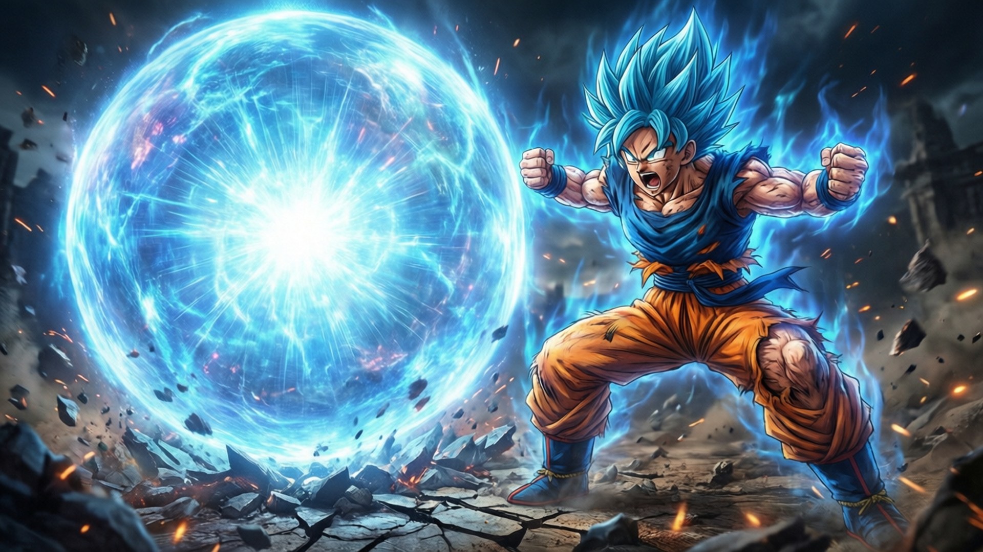 Shambulio la Bluu Inayowaka Picha ya Ukuta