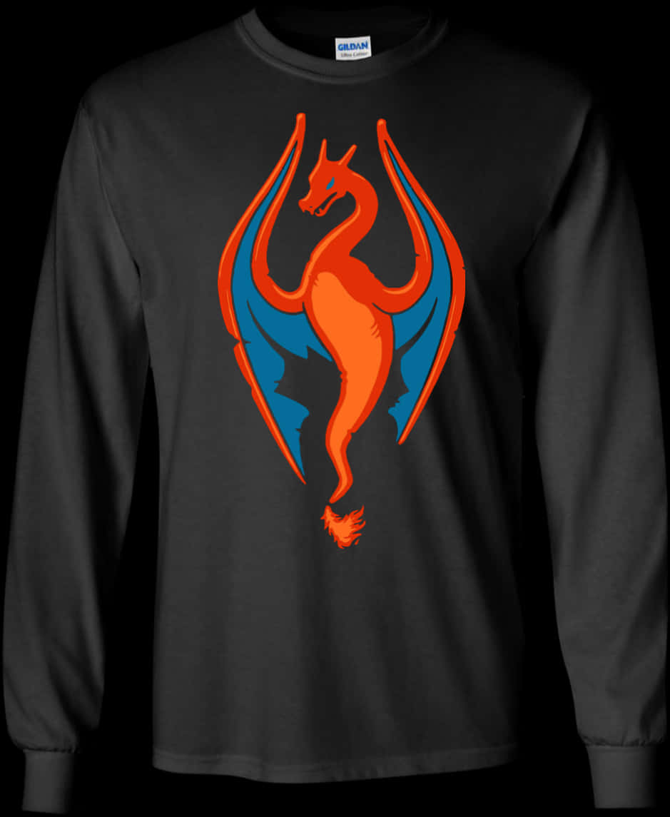 Shati la Mikono Mirefu lenye Mandhari ya Charizard Picha ya Ukuta