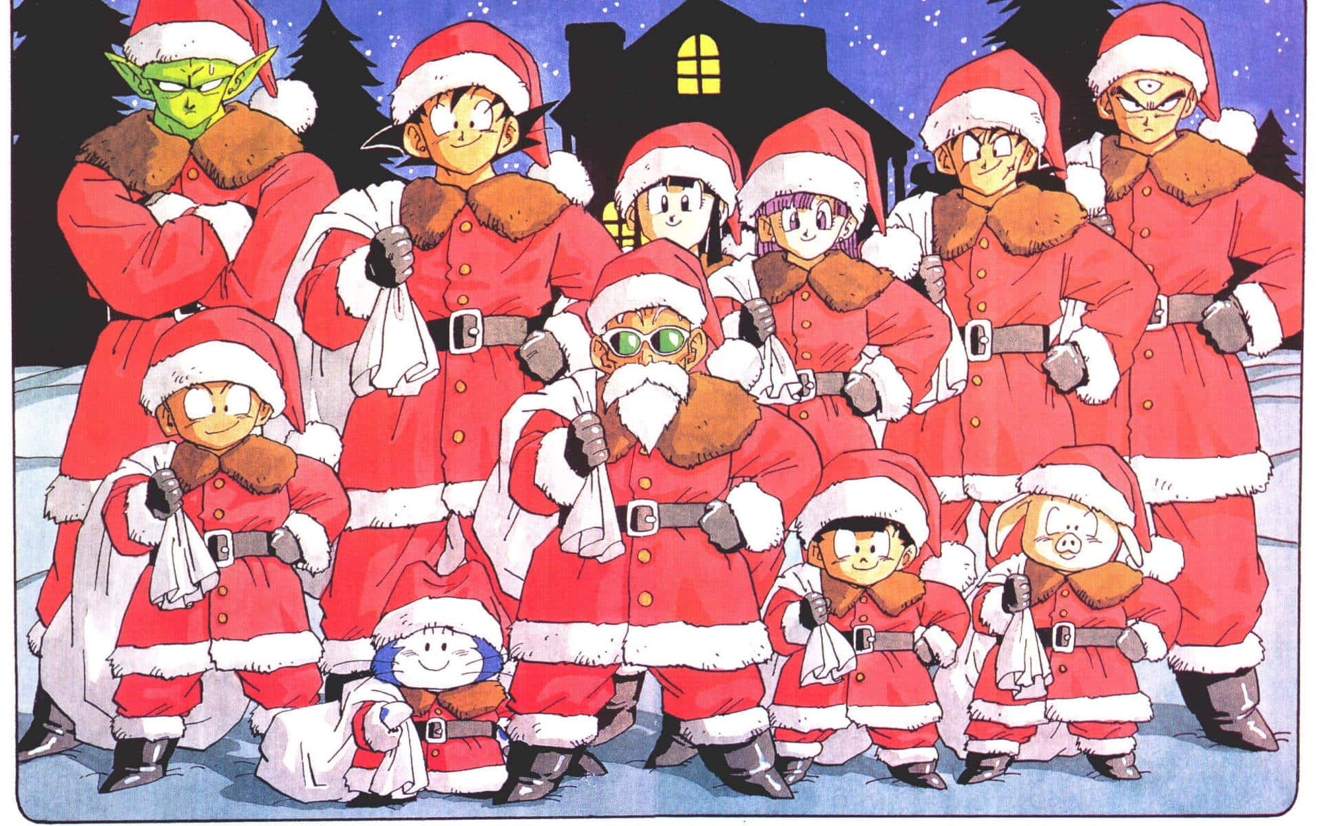 Sherehe Krismasi na Anime Picha ya Ukuta