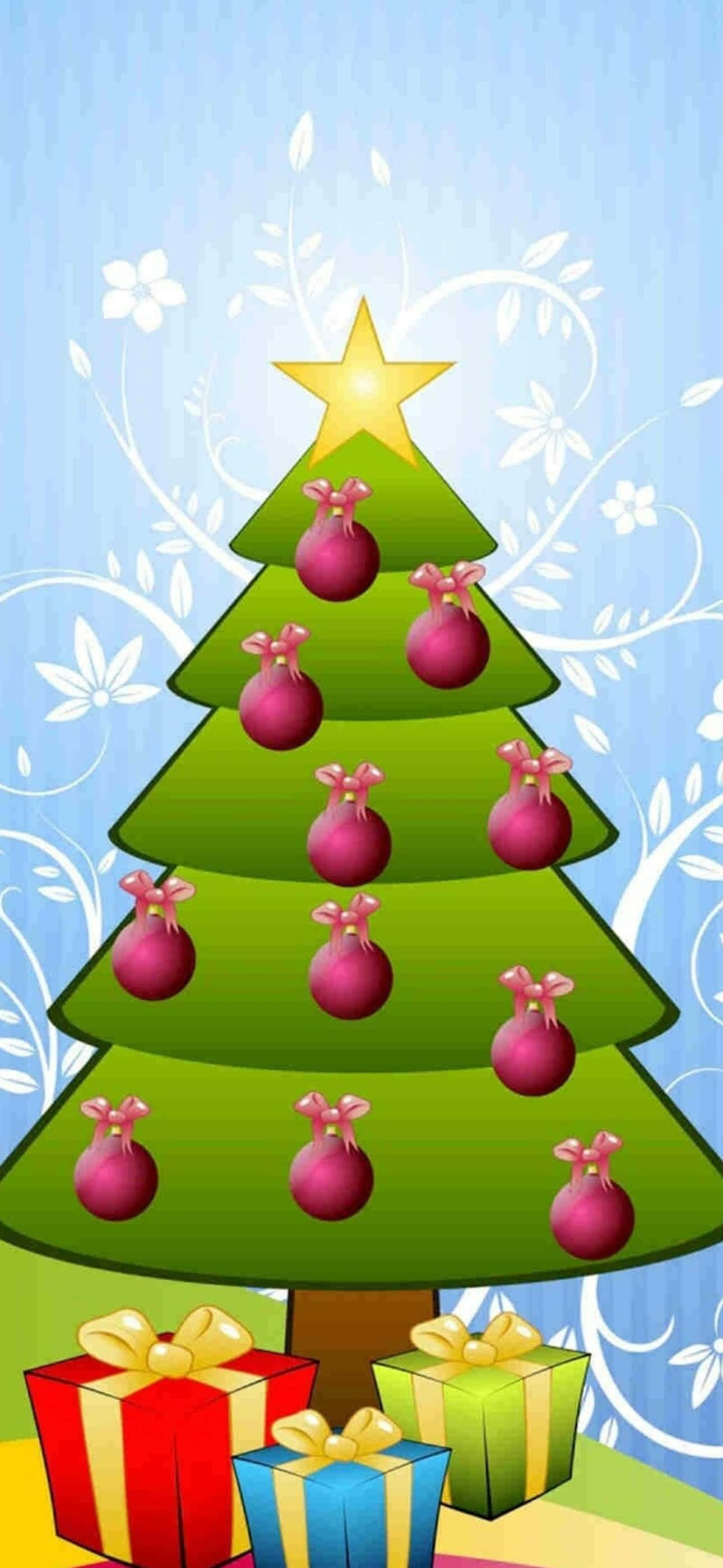 Sherehe Roho ya Krismasi na iPhone ya Karamu Picha ya Ukuta