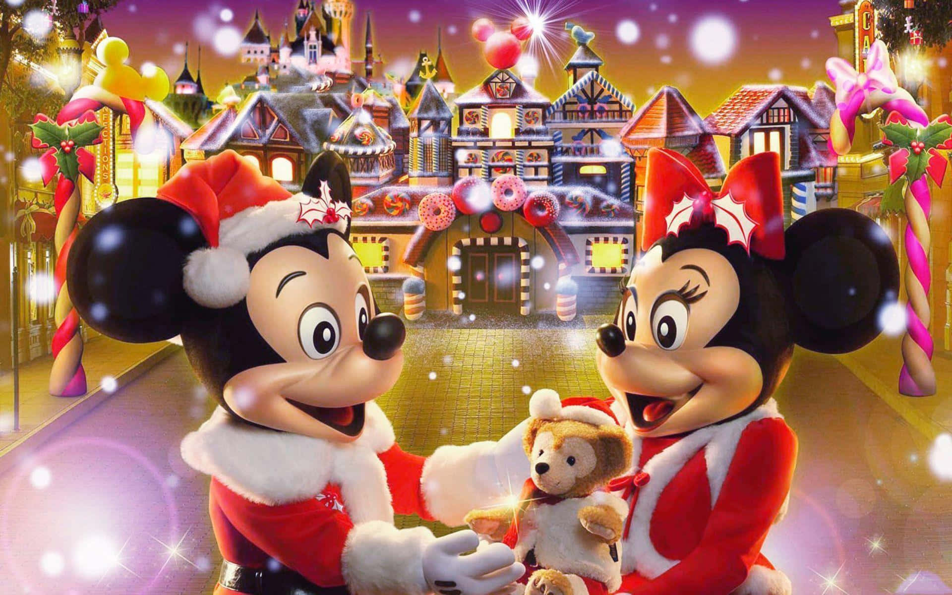 Sherehe ya Krismasi ya Disney ya Ajabu Picha ya Ukuta