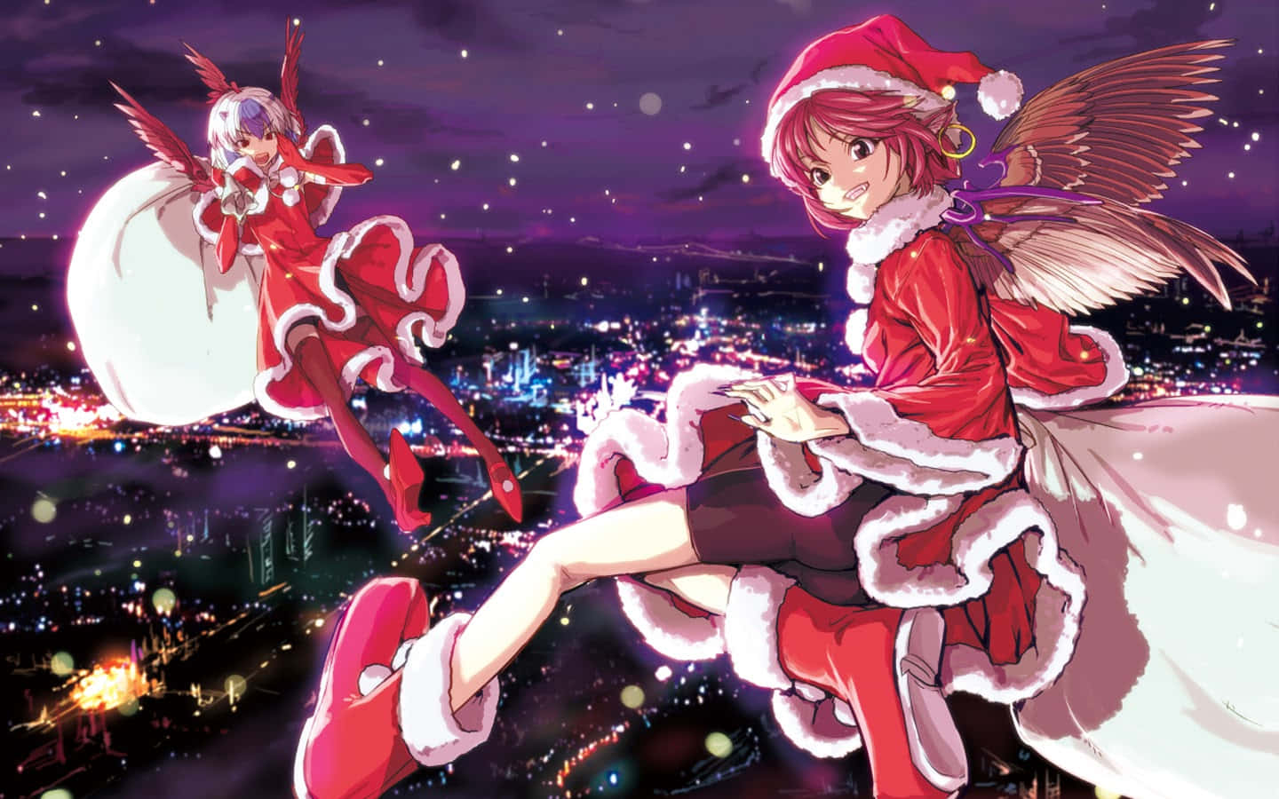 Sherehe za Krismasi za Anime! Picha ya Ukuta