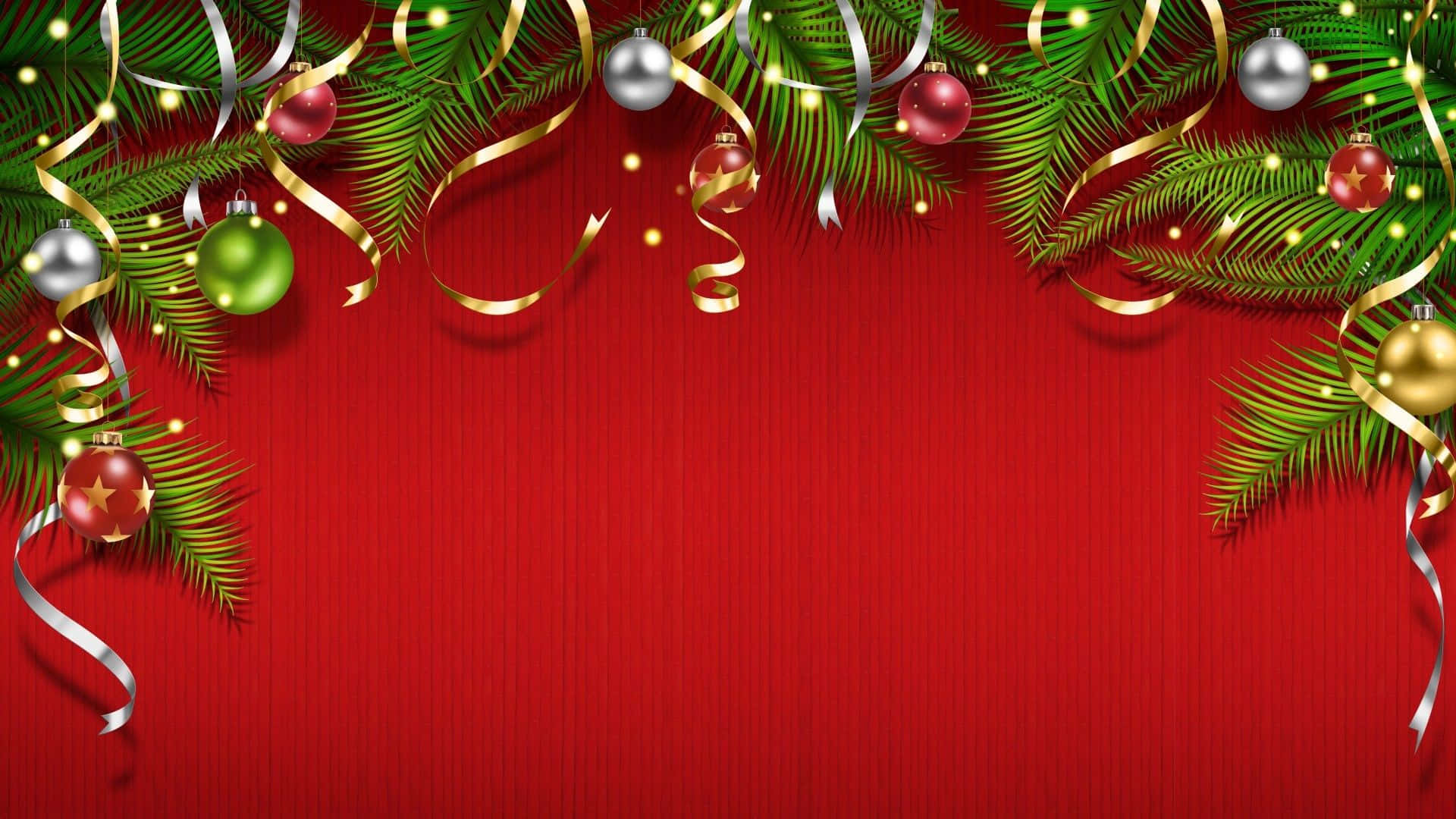 Sherehekea Krismasi kwa Staili na Background Nyekundu Picha ya Ukuta