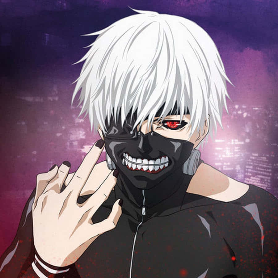 Shetani wa Anime mwenye hasira akisimama kwa sura ya kutisha Picha ya Ukuta