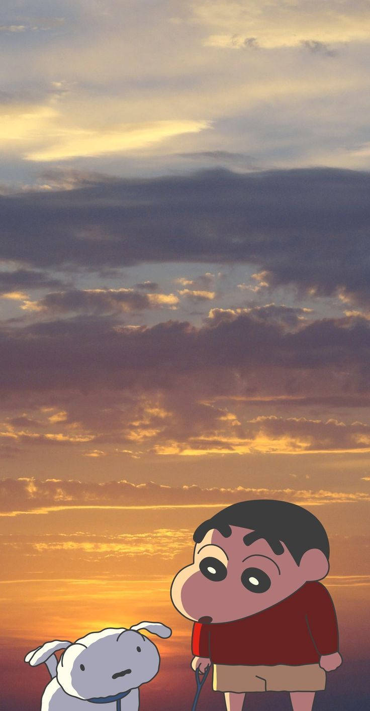 Shin-chan wa Katuni Mrembo wa Aesthetic Picha ya Ukuta