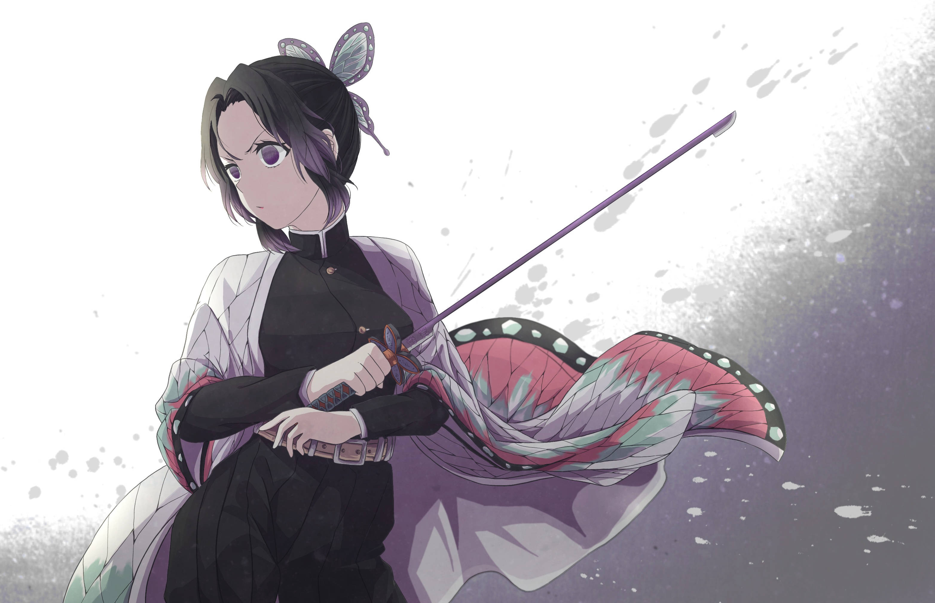 Shinobu wa Demon Slayer Akiwa na Hasira 4K Picha ya Ukuta