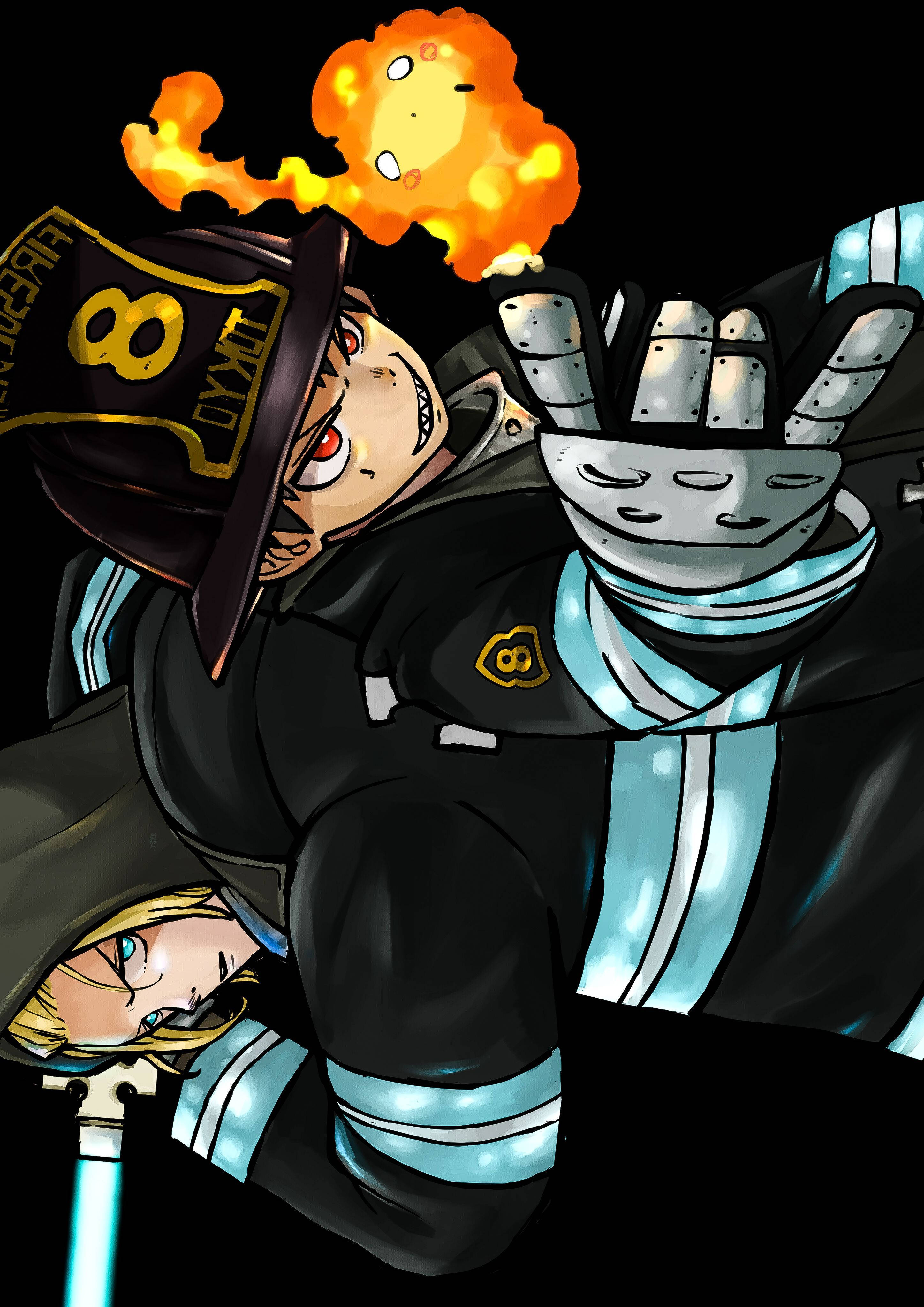Shinra na Arthur Wakati wa Infernal Picha ya Ukuta