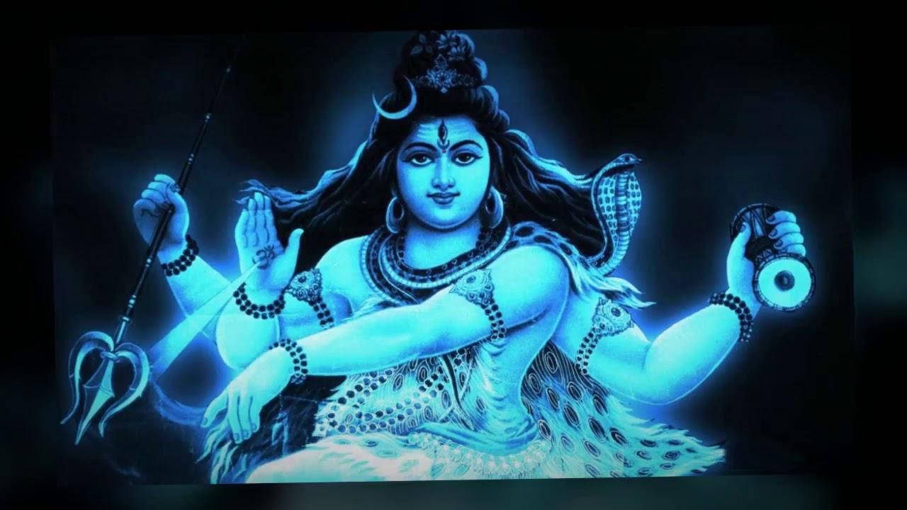 Shiv Shankar Bluu Neon HD Picha ya Ukuta
