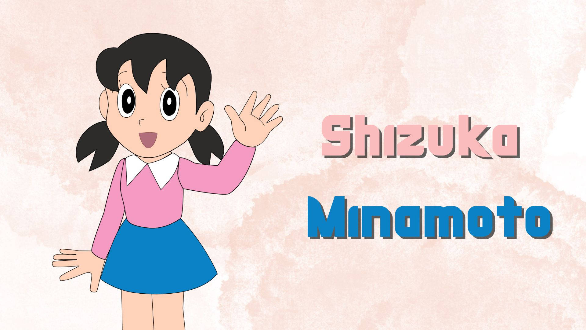 Shizuka Doraemon Pinki Pasteli Picha ya Ukuta