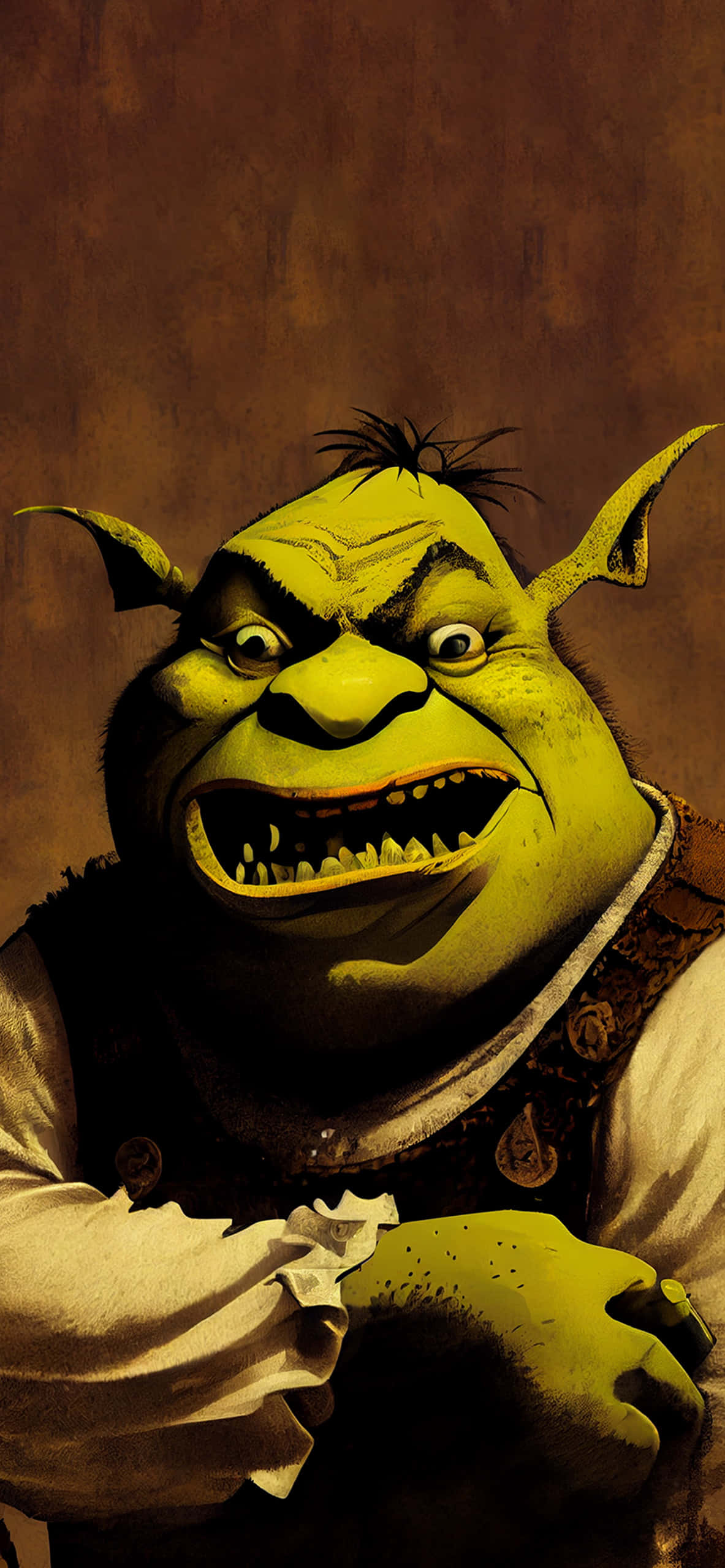 Shrek and Donkey Face Off in Shadowy Bog Picha ya Ukuta