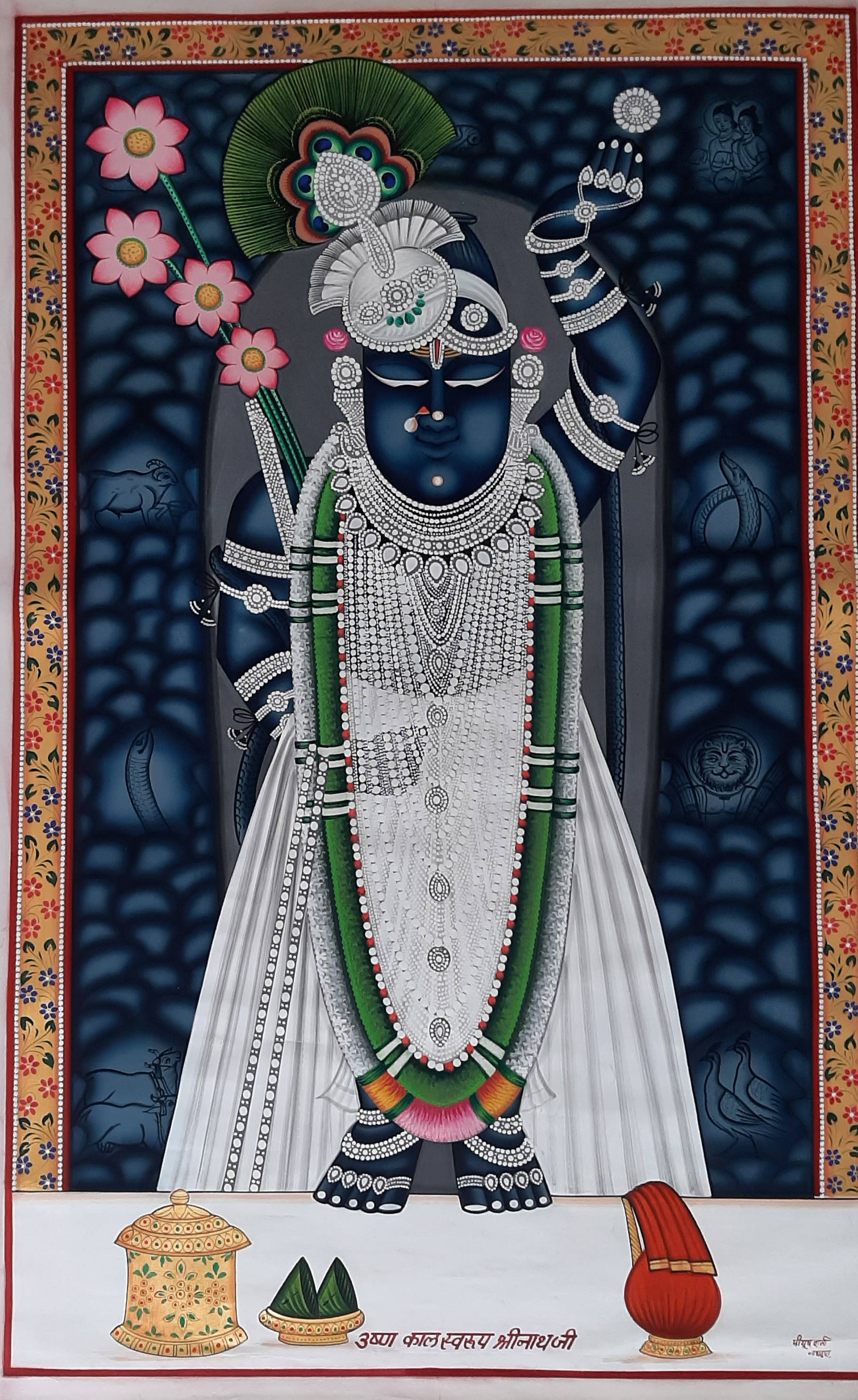 Shrinathji Mweusi wa Bluu Picha ya Ukuta