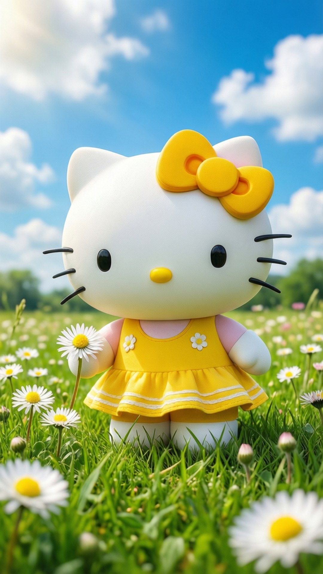 Siku ya Jua Hello Kitty Picha ya Ukuta