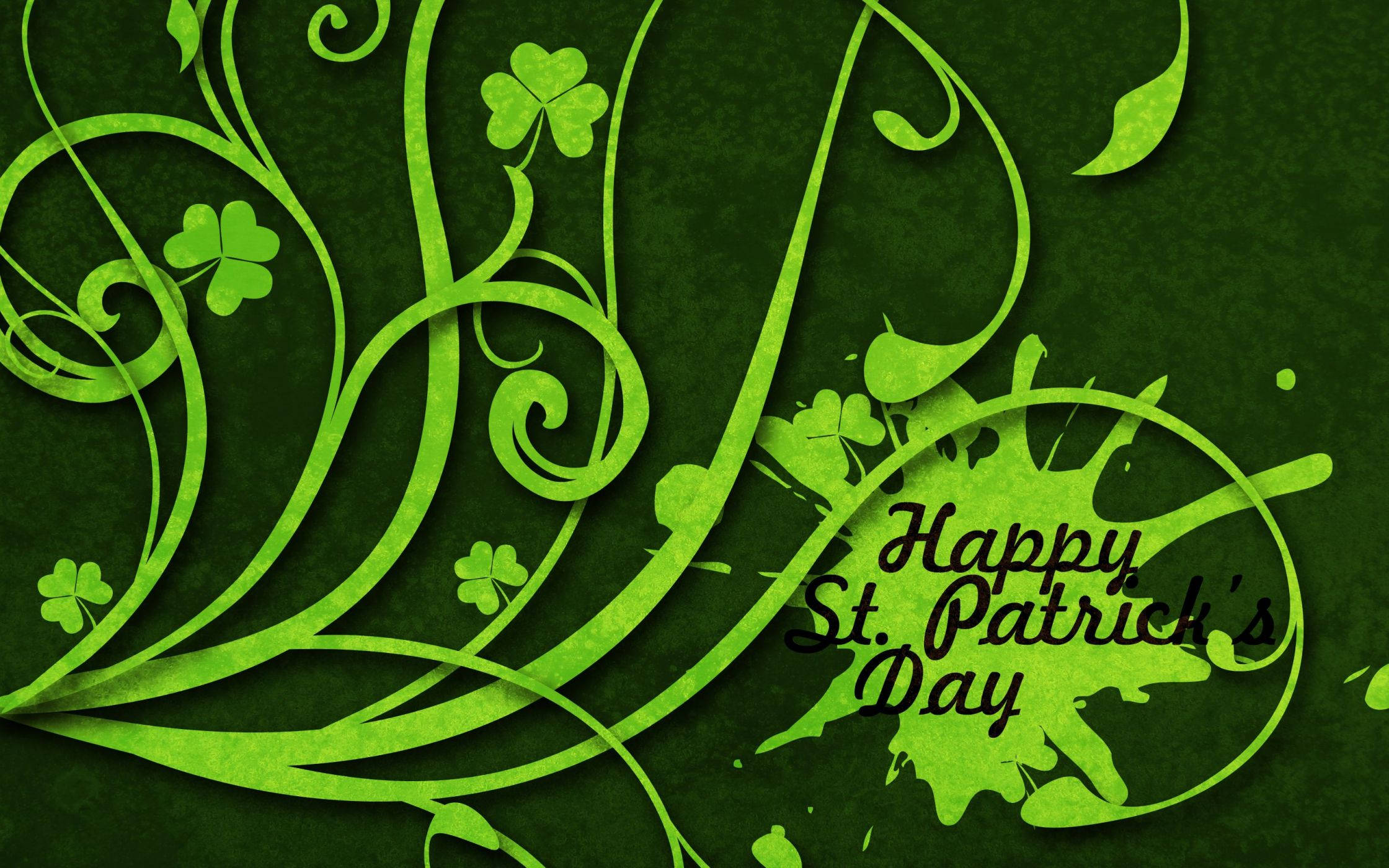 Siku ya Saint Patrick Kwa Splatter ya Rangi ya Kijani Picha ya Ukuta