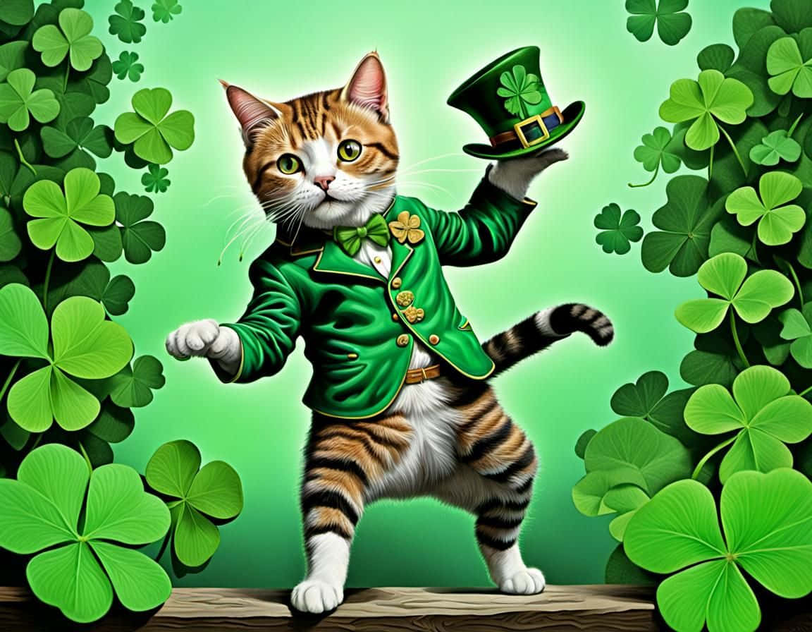 Siku ya St Patrick_ Mwendo wa Paka_ Taswira.JPG Picha ya Ukuta