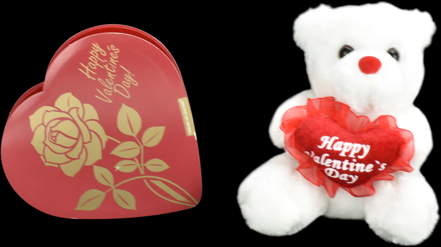 Siku ya Wapendanao Teddy Bear na Sanduku la Chokoleti Picha ya Ukuta