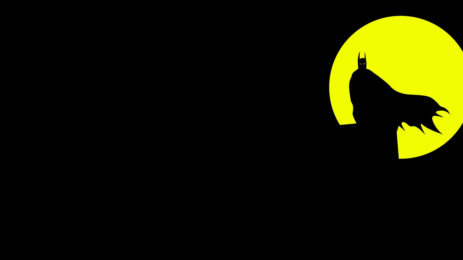 Silhouette Nyeusi na Njano ya Batman Picha ya Ukuta