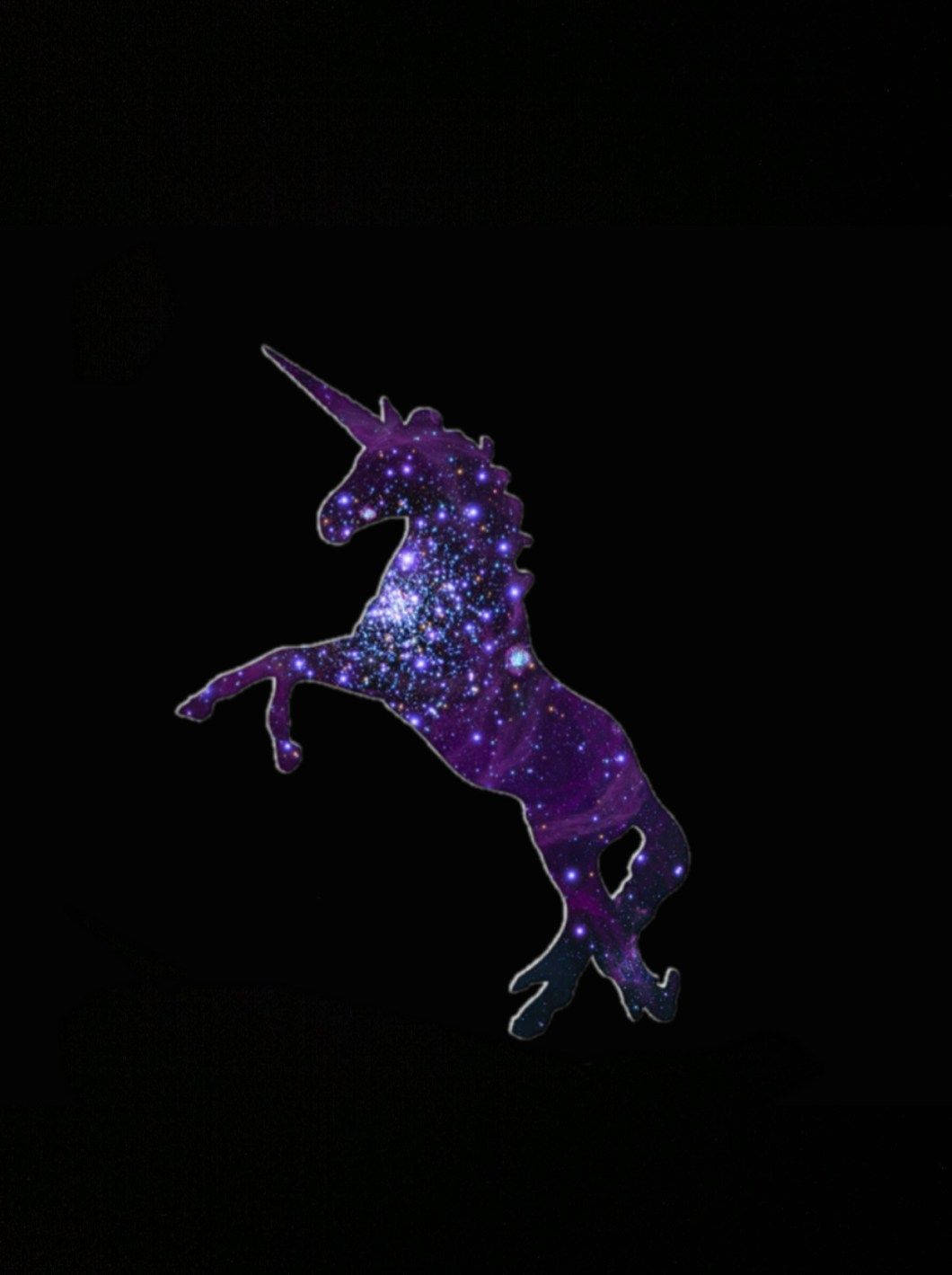 Silhouette Nzuri ya Galaxy Unicorn Picha ya Ukuta