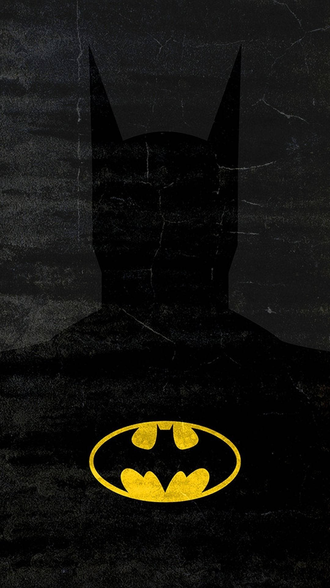 Silhouette ya Batman ya Simu Kijivu Picha ya Ukuta