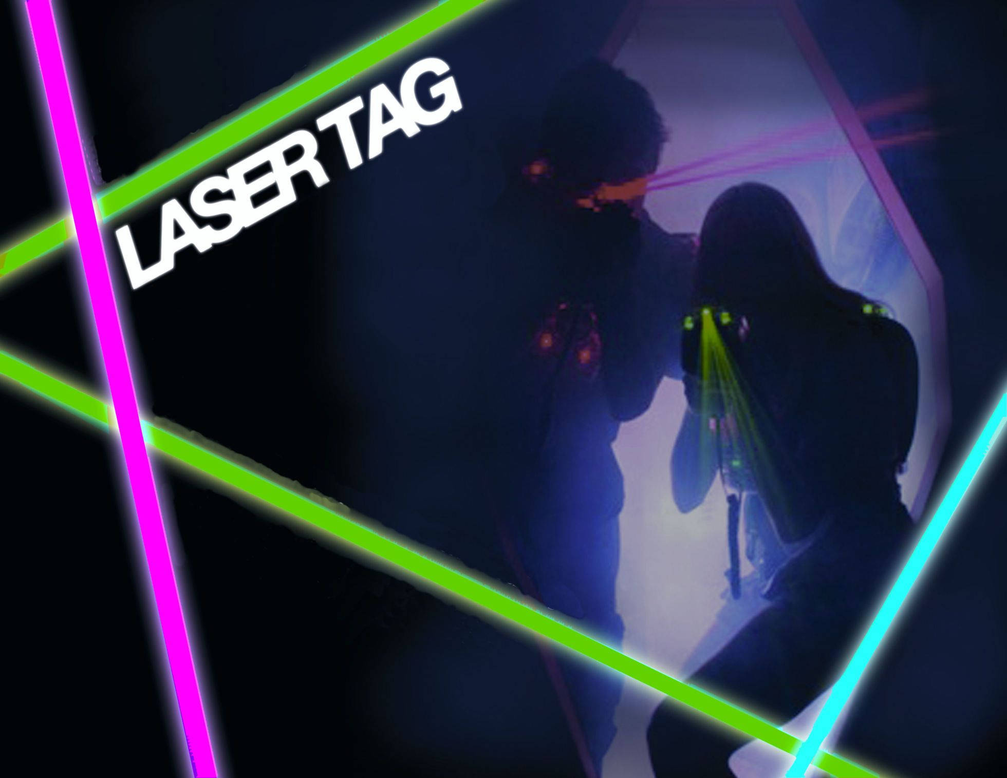 Silhouette ya Binadamu kwenye Mchezo wa Laser Tag Picha ya Ukuta