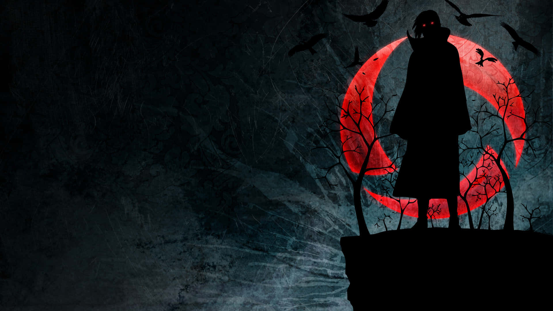 Silhouette ya Itachi Uchiha 1920x1080 Anime Picha ya Ukuta