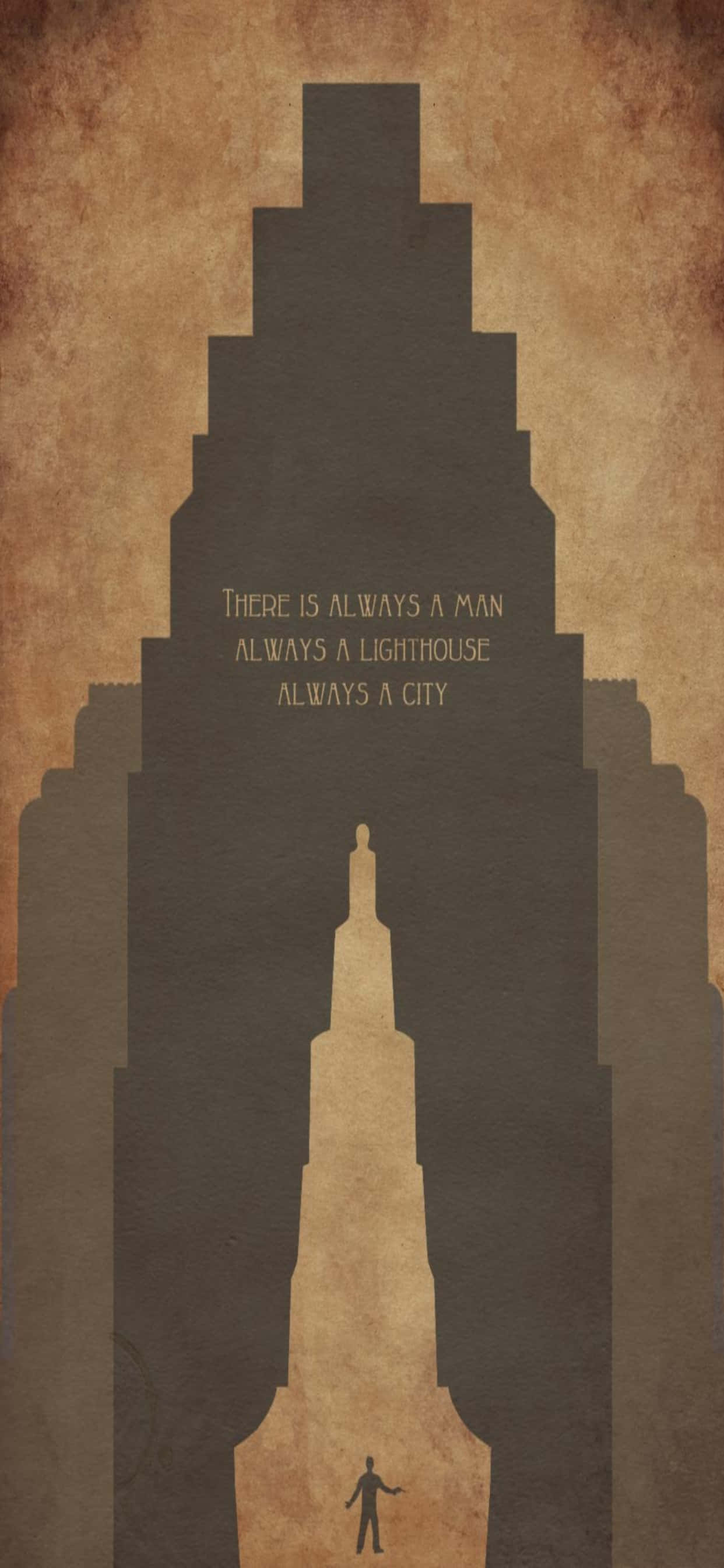 Mandhari ya Silhouette ya Jengo la iPhone Xs Max Bioshock Infinite Picha ya Ukuta