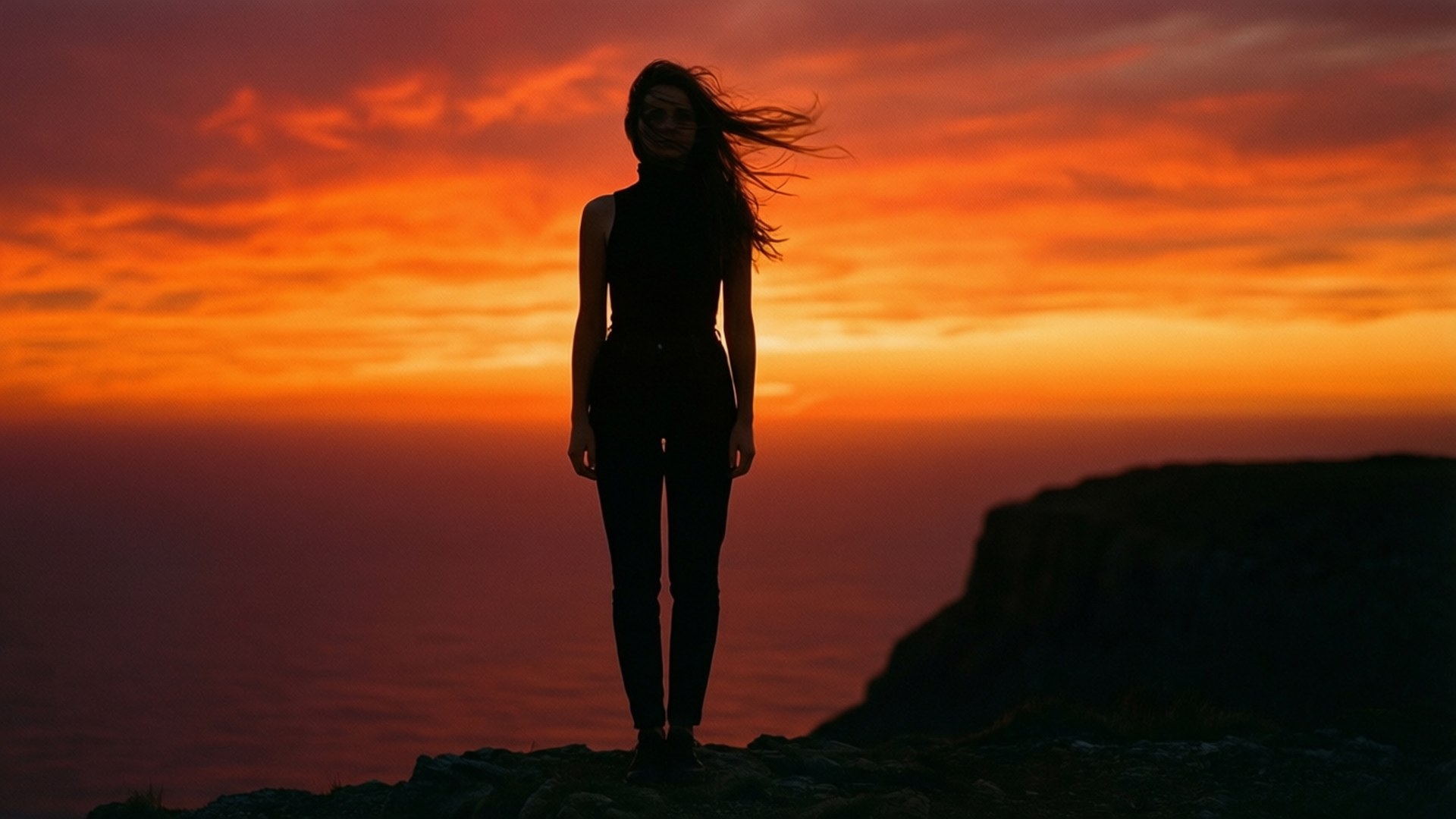 Silhouette ya Jua Picha ya Ukuta