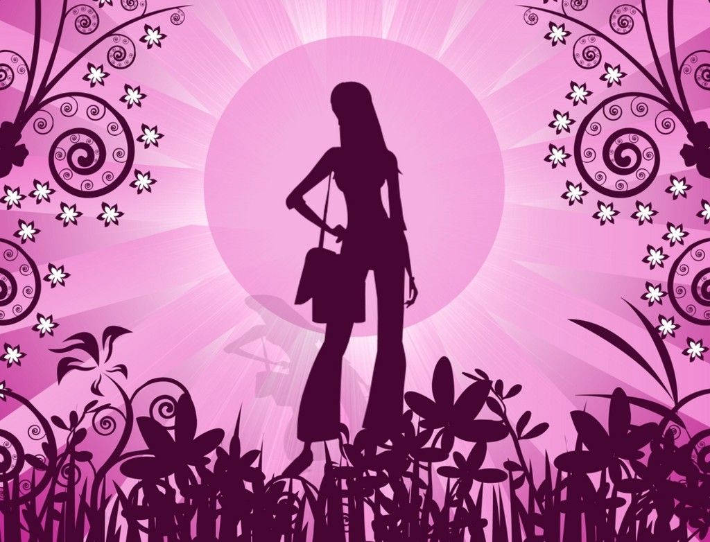 Silhouette ya Kike Mrembo Picha ya Ukuta
