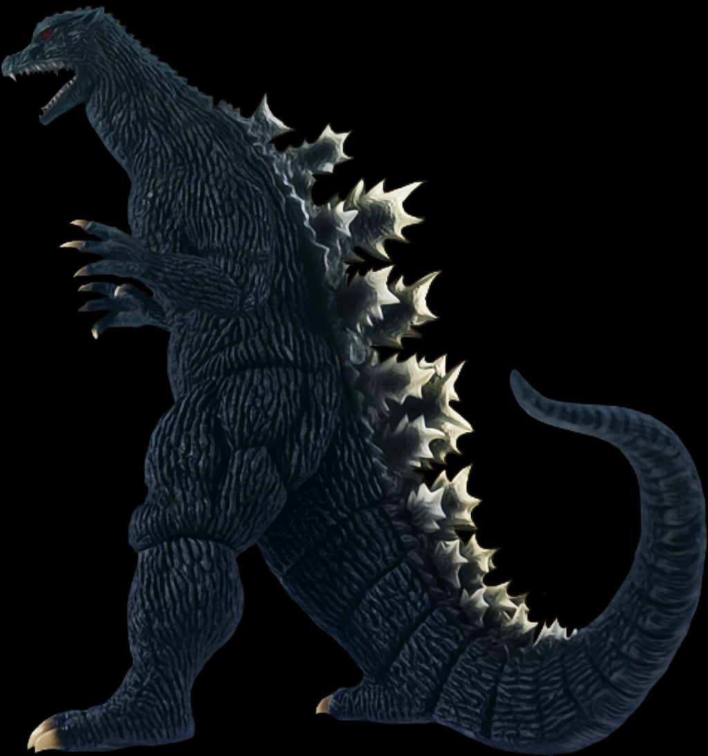 Silhouette ya Kiumbe Maarufu wa Godzilla Picha ya Ukuta