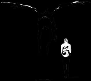 Silhouette ya Light Yagami na Ryuk Picha ya Ukuta