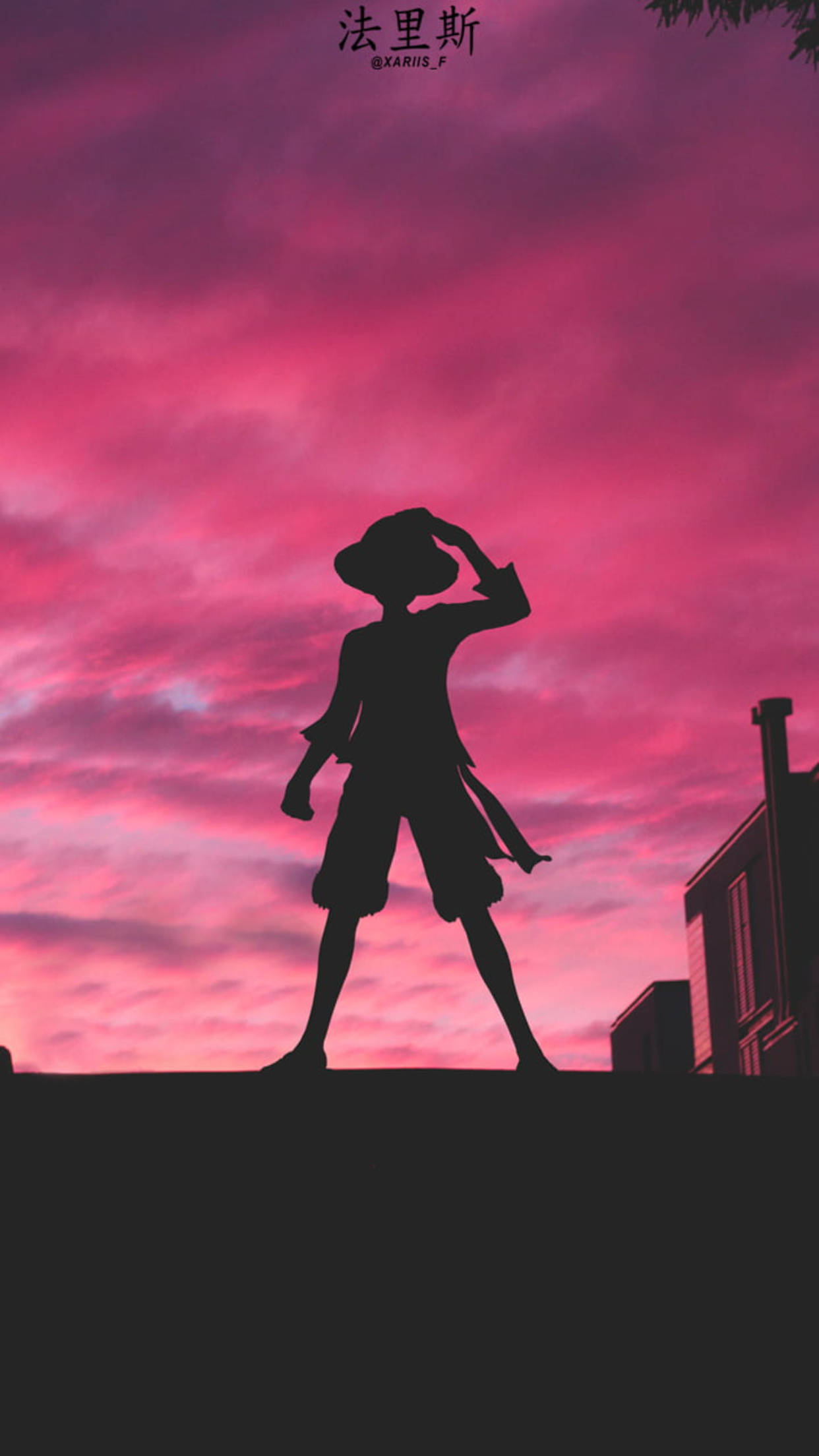 Silhouette ya Luffy Aesthetic Picha ya Ukuta