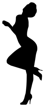 Silhouette ya Mwanamke Anayechora Dansi Picha ya Ukuta