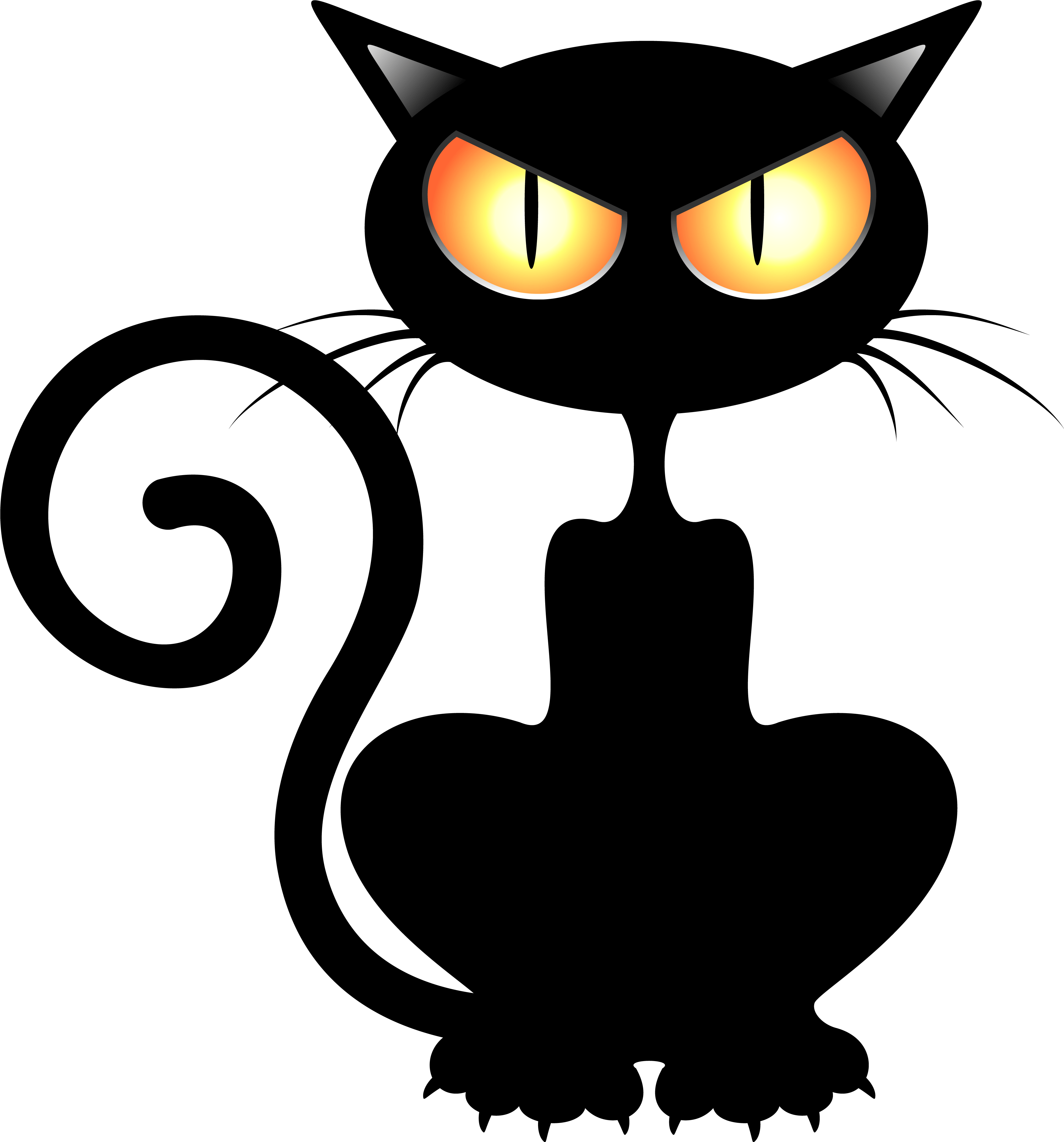 Silhouette ya Paka Mweusi ya Halloween Picha ya Ukuta