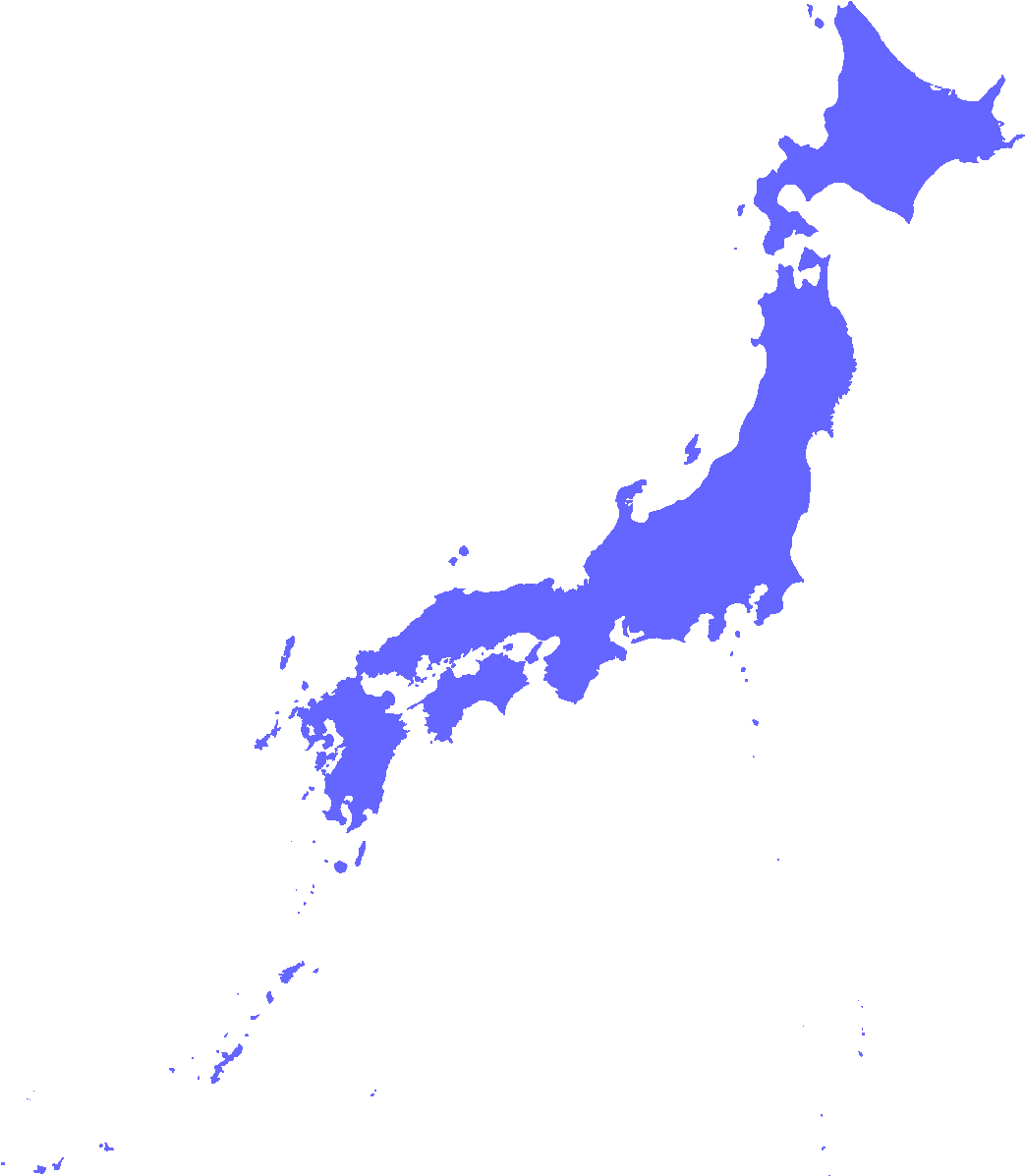Silhouette ya Ramani ya Japani Bluu kwenye Kijivu Picha ya Ukuta