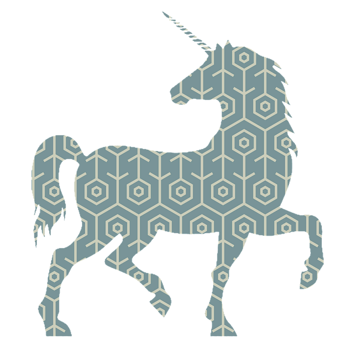Silhouette ya Unicorn yenye Muundo Picha ya Ukuta